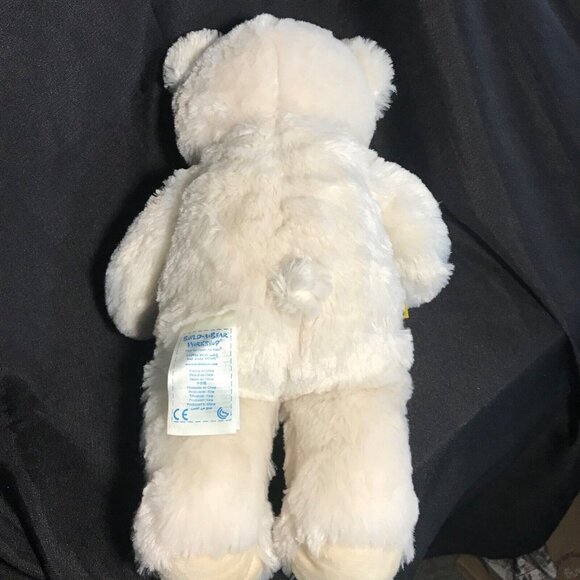 Build a Bear Workshop White Plush Bear Stuffed Animal Toy 16" Brown Nose - Picture 2 of 8